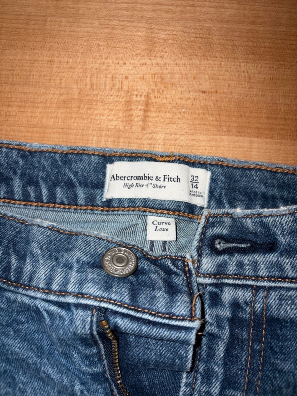Abercrombie & Fitch Classic Blue High-Rise Denim Shorts